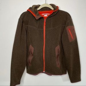 Arc'teryx Women's Covert Cardigan Fleece Full Zip Large Brown Orange Hooded